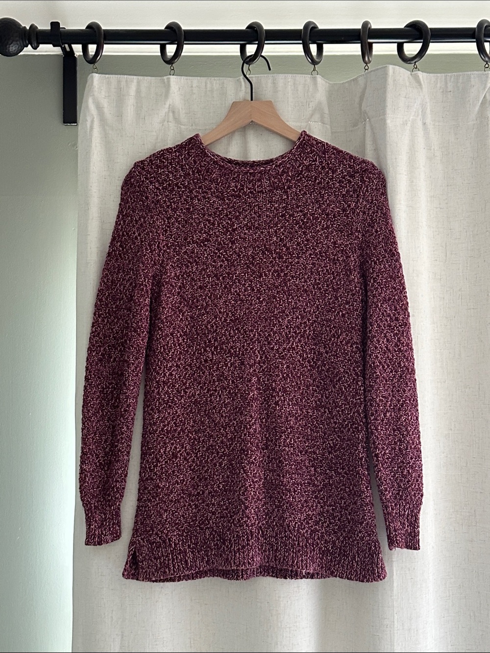 LOFT Women’s Small Purple Marled Knit Cowl Neck Sweater
